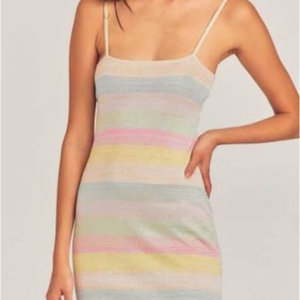 LoveShackFancy Pastel Striped Mini Dress